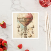 Vintager Steampunk-Heißluftballon (4) Serviette (Beispiel)