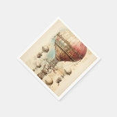 Vintager Steampunk-Heißluftballon (4) Serviette (Ecke)