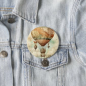 Vintager Steampunk-Heißluftballon (5) Button (Beispiel)
