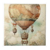Vintager Steampunk-Heißluftballon (5) Fliese (Vorderseite)
