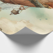 Vintager Steampunk-Heißluftballon (5) Geschenkpapier (Ecke)