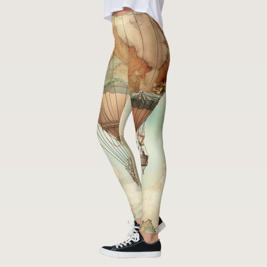 Vintager Steampunk-Heißluftballon (5) Leggings (Links)