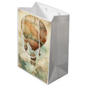 Vintager Steampunk-Heißluftballon (5) Mittlere Geschenktüte (Rückseite Schrägansicht)