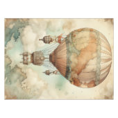Vintager Steampunk-Heißluftballon (5) Tischdecke (Vorderseite (Horizontal))