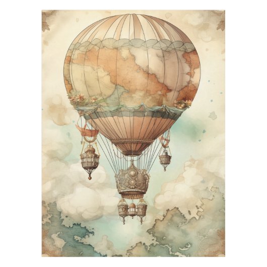 Vintager Steampunk-Heißluftballon (5) Tischdecke (Vorderseite)