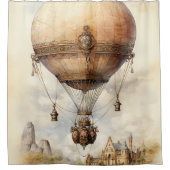 Vintager Steampunk Heißluftballon Duschvorhang (Vorderseite)