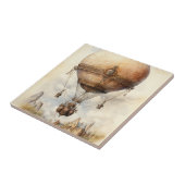 Vintager Steampunk Heißluftballon Fliese (Seite)