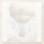 Vintager Steampunk Heißluftballon Glasuntersetzer (Rückseite)