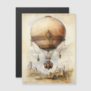 Vintager Steampunk Heißluftballon Magnetkarte
