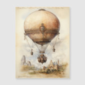 Vintager Steampunk Heißluftballon Magnetkarte (Vorderseite)