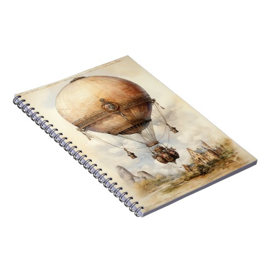 Vintager Steampunk Heißluftballon Notizblock (Rechte Seite)