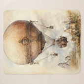 Vintager Steampunk Heißluftballon Sherpadecke (Vorderseite (Horizontal))