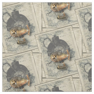 Vintager Steampunk Luftschiff-Kompass und Stoff