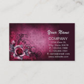 Vintager Steampunk magenta rosa Rose Visitenkarte (Vorderseite)