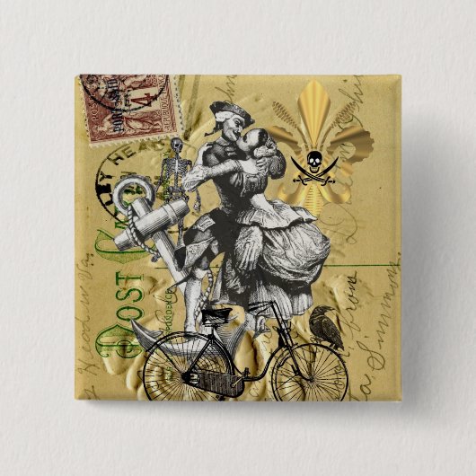 Vintager steampunk Pirat Button (Vorderseite)