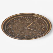 Vintager Steampunk Retro Rusty Art Déco Uhr Pappteller (Schrägansicht)