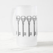 Vintager Steampunk Skeleton Schlüssel Mattglas Bierglas (Vorderseite Links)
