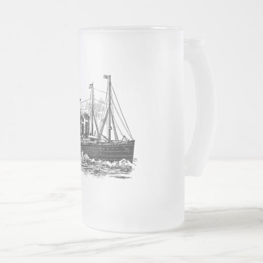 Vintager Steampunk Steamboat Mattglas Bierglas (VorderseiteRechts)