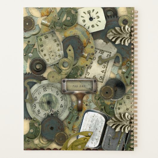 Vintager Steampunk-Zeitplaner Planer (Rückseite)