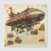 Vintager Steampunk Zeppelin (11) Magnetkarte (Vorderseite)