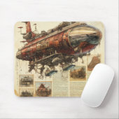 Vintager Steampunk Zeppelin (11) Mousepad (Mit Mouse)