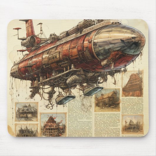 Vintager Steampunk Zeppelin (11) Mousepad (Vorne)