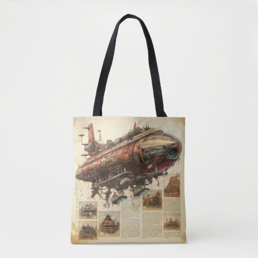 Vintager Steampunk Zeppelin (11) Tasche (Vorderseite)