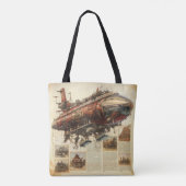 Vintager Steampunk Zeppelin (11) Tasche (Rückseite)