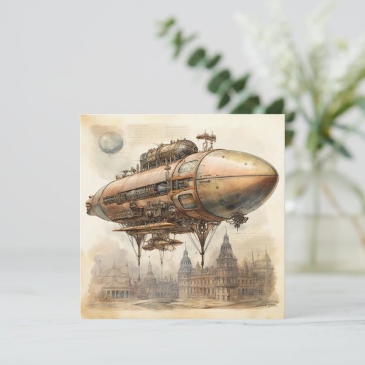 Vintager Steampunk Zeppelin (12) (Stehend Vorderseite)