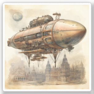 Vintager Steampunk Zeppelin (12) Aufkleber