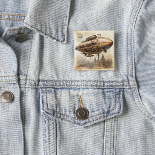 Vintager Steampunk Zeppelin (12) Button (Beispiel)