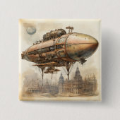 Vintager Steampunk Zeppelin (12) Button (Vorderseite)
