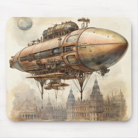 Vintager Steampunk Zeppelin (12) Mousepad (Vorne)