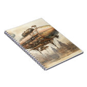 Vintager Steampunk Zeppelin (12) Notizblock (Rechte Seite)