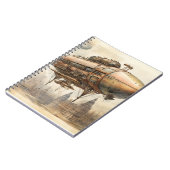 Vintager Steampunk Zeppelin (12) Notizblock (Linke Seite)