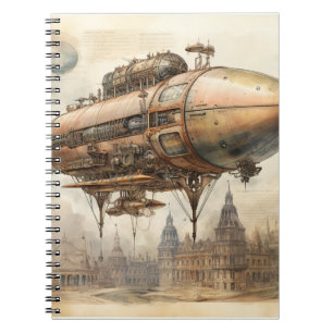 Vintager Steampunk Zeppelin (12) Notizblock