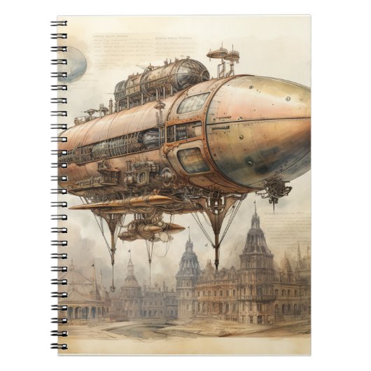 Vintager Steampunk Zeppelin (12) Notizblock (Vorderseite)