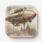Vintager Steampunk Zeppelin (12) Pappteller (Vorderseite)