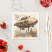 Vintager Steampunk Zeppelin (12) Serviette (Beispiel)