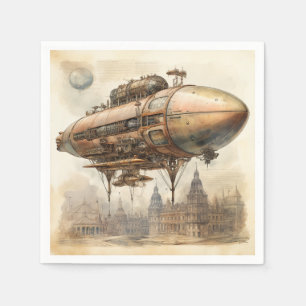 Vintager Steampunk Zeppelin (12) Serviette