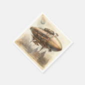 Vintager Steampunk Zeppelin (12) Serviette (Ecke)