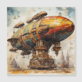 Vintager Steampunk Zeppelin (1) Magnetkarte (Vorderseite)