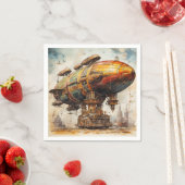 Vintager Steampunk Zeppelin (1) Serviette (Beispiel)