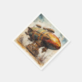 Vintager Steampunk Zeppelin (1) Serviette (Ecke)
