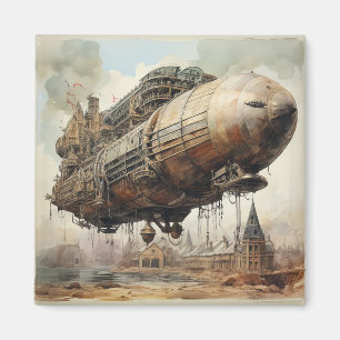 Vintager Steampunk Zeppelin (2) Magnet