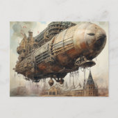 Vintager Steampunk Zeppelin (2) Postkarte (Vorderseite)