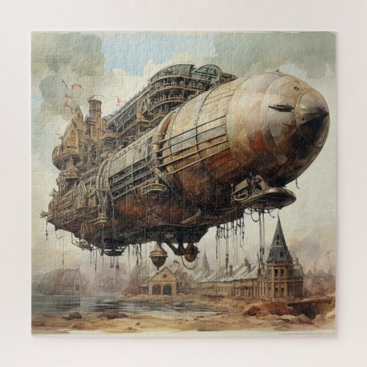 Vintager Steampunk Zeppelin (2) Puzzle (Vertikal)