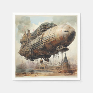 Vintager Steampunk Zeppelin (2) Serviette