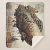 Vintager Steampunk Zeppelin (2) Sherpadecke (Vorderseite)