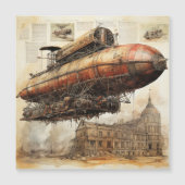 Vintager Steampunk Zeppelin (3) Magnetkarte (Vorderseite)